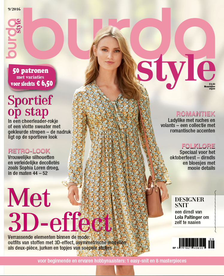 grafisch Paine Gillic transfusie Burda Style 2016/09 – sportief op stap & mode met 3D-effect –  abo-tijdschriften.com